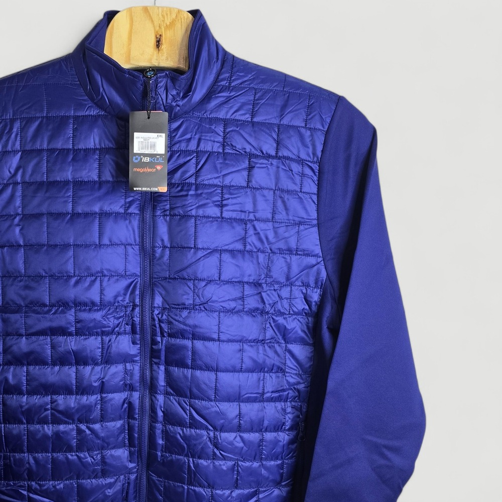IBKUL‎ Men's XXL Insulated Jacket Navy megaHeat RX Quilted Full Zip Lightweight